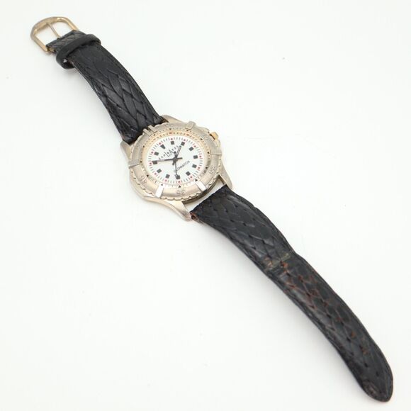 Express LA 40mm Glow Watch White Backlight Dial Black Leather w New Battery - Picture 13 of 16